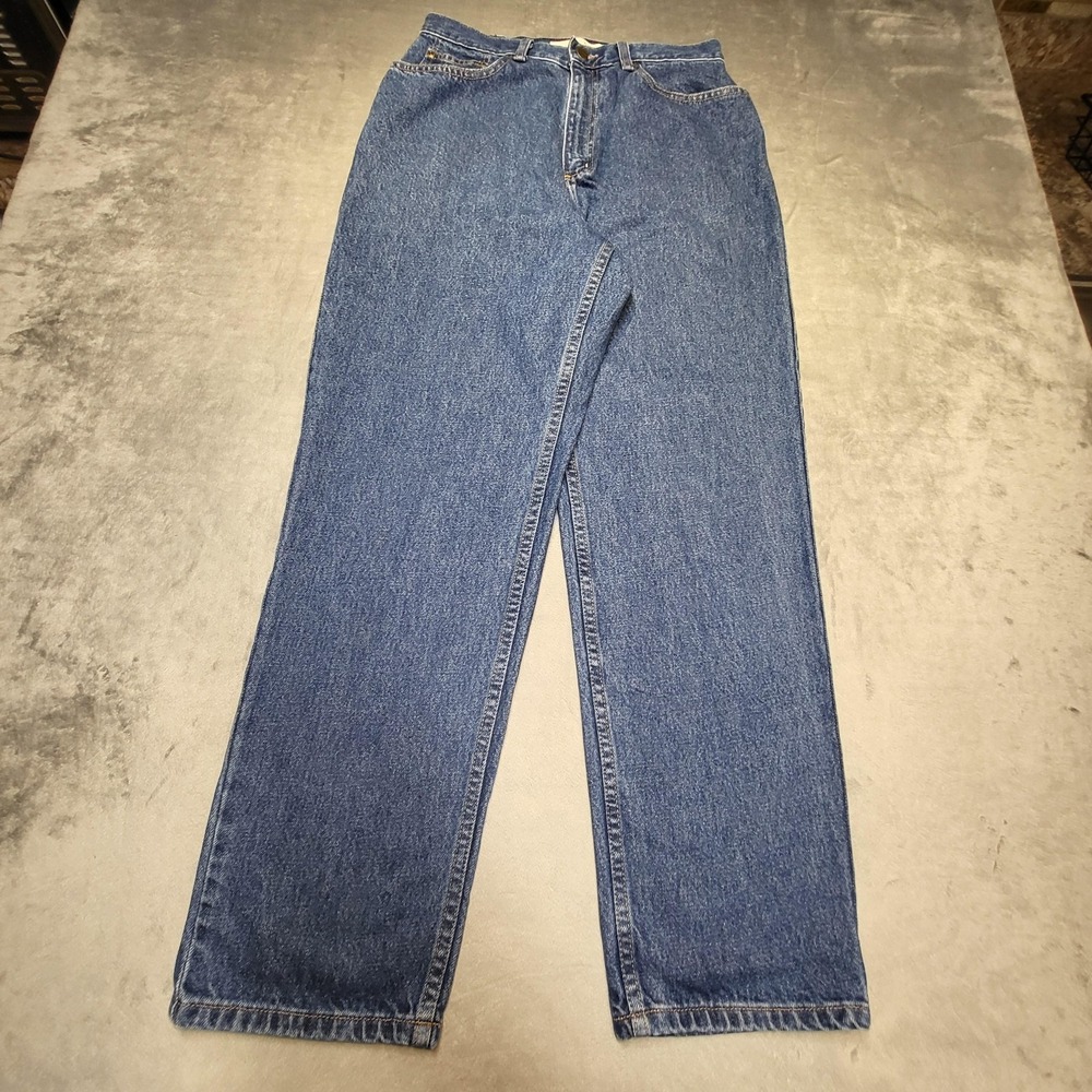 L.L. Bean Jeans Womens 12 Blue Straight Leg Denim Relaxed Double L Pockets